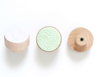 Custom Wavy Abstract Clay Knobs in Multiple Colors & Sizes [For Bedroom or Nursery Dresser Décor]