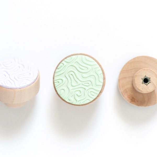 Custom Wavy Abstract Clay Knobs in Multiple Colors & Sizes [For Bedroom or Nursery Dresser Décor]