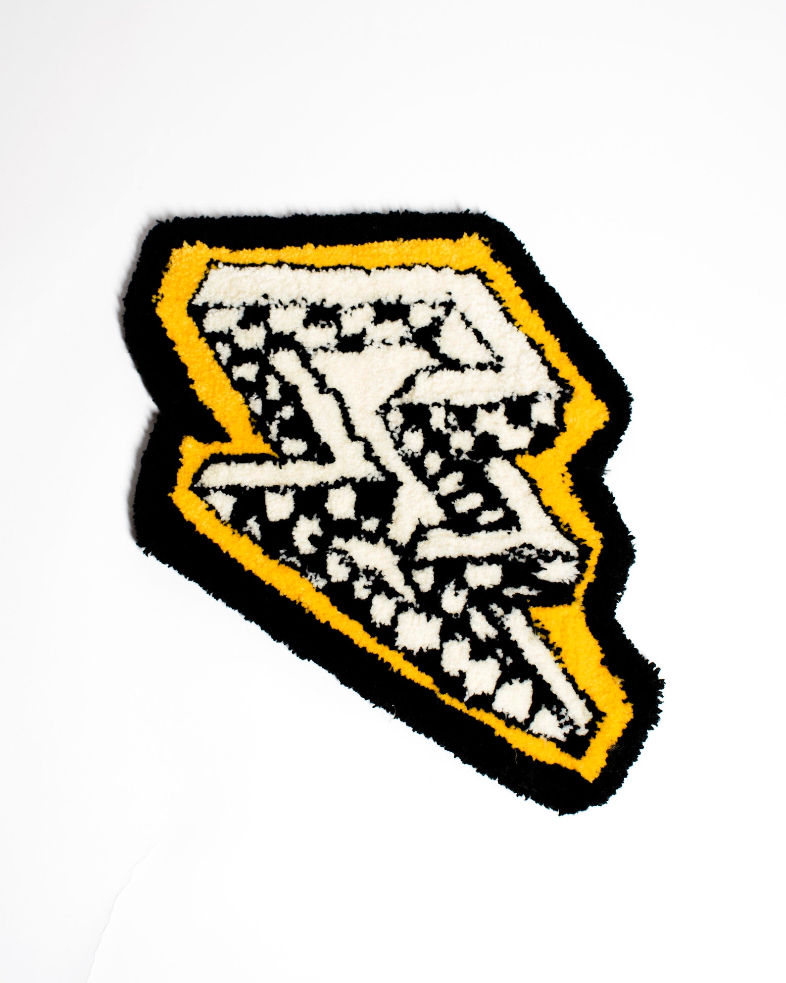 Racing Checkered Pattern Lightning Bolt Hand Tufted Rug Etsy