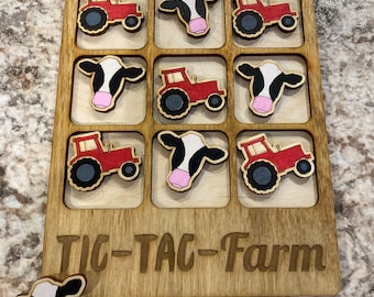 Tic Tac Farm, tic tac toe board, childrens game