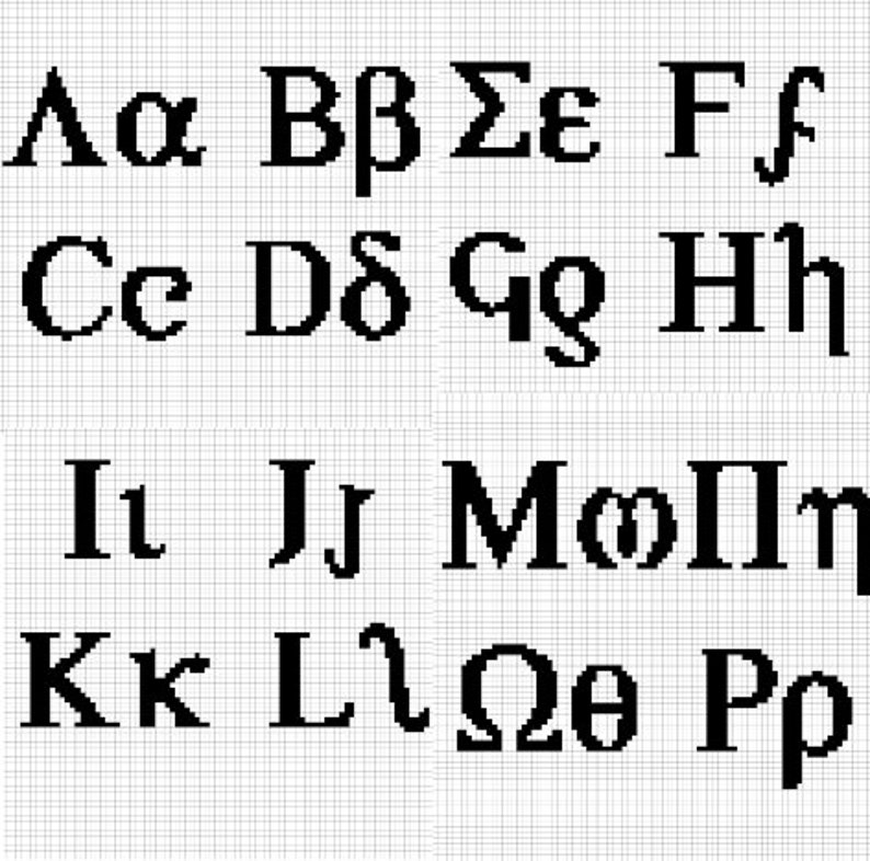 Trojan War Font Package Cross Stitch Pattern PDF