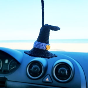 Witch Hat, Halloween Car Accessory, Auto Rear View Mirror Charm, Car Pendant, Car Hanging Accessories, Car Ornament, Halloween Gift.