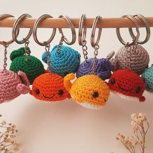 Crochet Whale Keychain: Handmade Plush Bag Charm