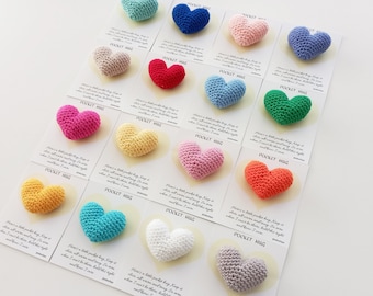 Corazón de ganchillo con bolsillo: Regalo hecho a mano para demostrar cariño, regalo de cumpleaños.