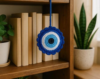 Crochet Evil Eye Amulet – Car Charm, Keychain, Bag Ornament  Birthday Day Gift