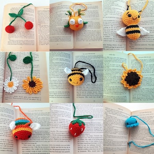 Handmade Crochet  Bookmarks, Yarn, Cotton Bookmark, Knit Page Marker, Little Gifts, Birthday Gift, Easter Gift, Mother’s Day.