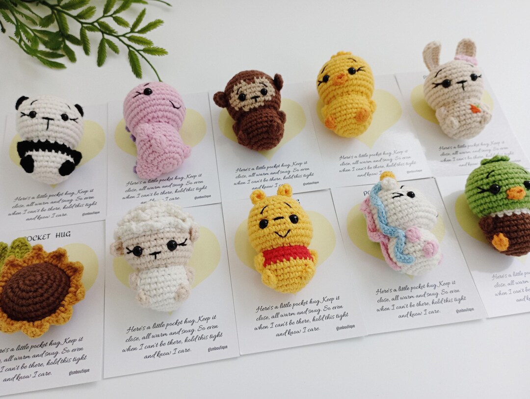 Handmade Crochet Pocket Hug Token: Thinking of You Gift, Pocket Hug ...