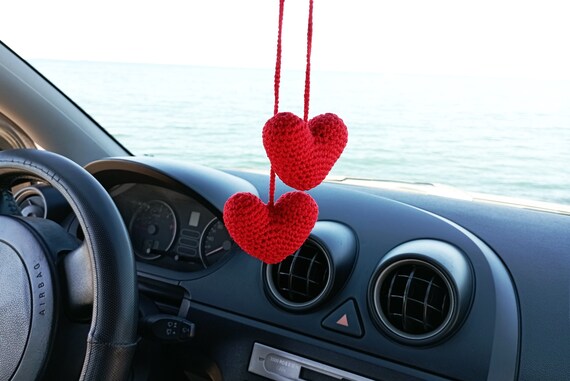 RED HEARTS Car Rear View Mirror Decor Car Hanging Charm Car Ornament Car Interior Accessories Gift for Her Valentine s Day Gift. Etsy Canada