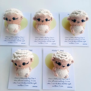 Abrazo de bolsillo, abrazo de bolsillo, regalo de cirugía, regalo de regreso a clases, regalo de cirugía, regalo de abrazo de crochet, regalo de "te extraño", regalo de tarjeta de calificaciones escolar.