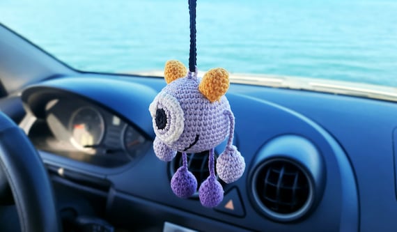 Rear View Mirror Cute Car Accessory Jellyfish Crochet Car