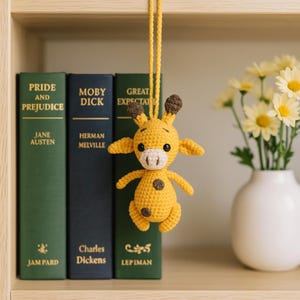 Crochet Giraffe, Car Rear View Mirror Decor, giraffe car hanging, Backpack Ornament, Handmade  Keychain,  Car Charm Gift.