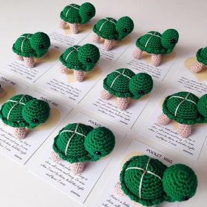 Tortue câlin de poche fait main, envoyer un câlin, cadeau câlin au crochet, premier jour d'école, cadeau de chirurgie, cadeau câlin au crochet, cadeau tu m'as manqué.