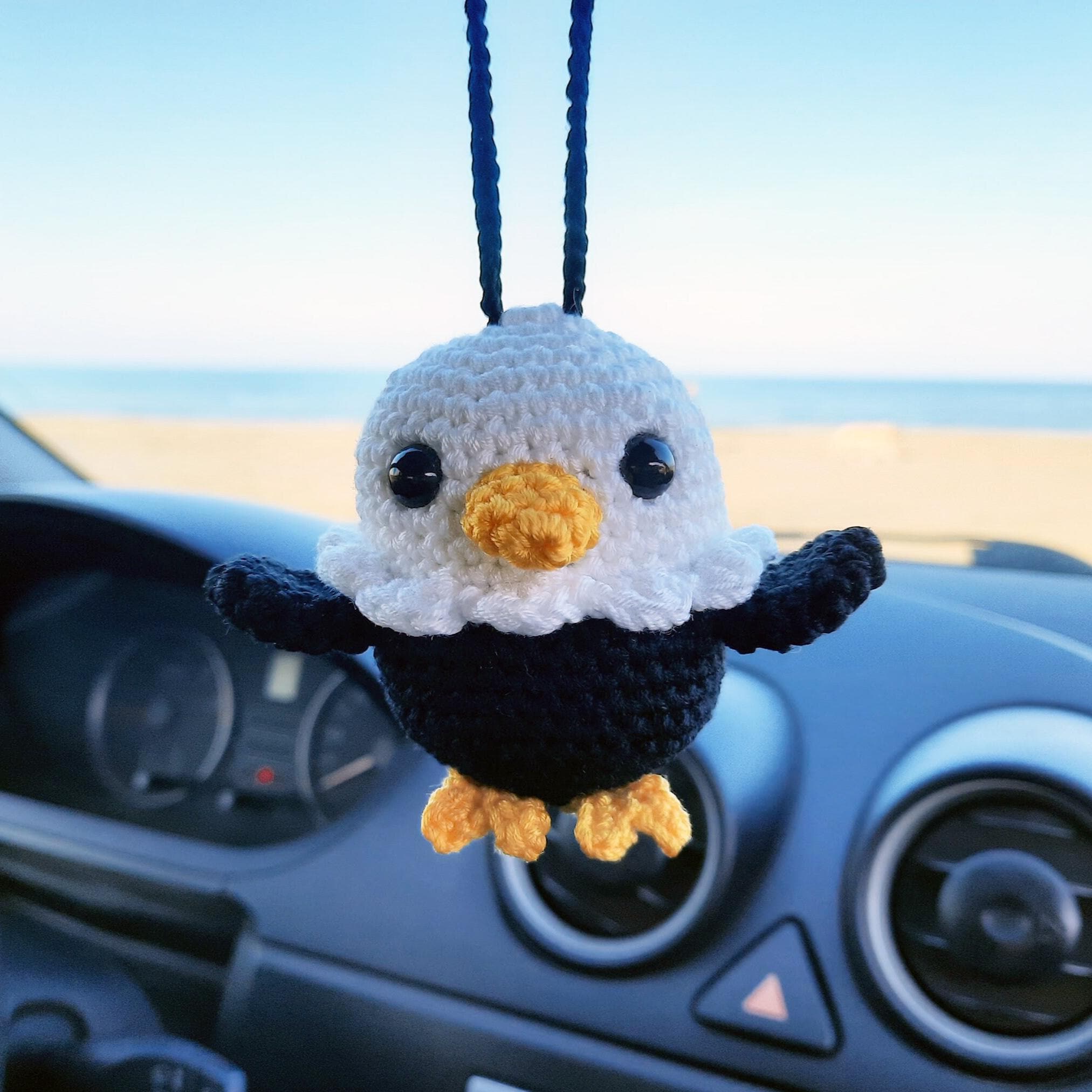 40 Amigurumi Crochet Patterns Worth Considering for Your Next Handmade Project 37 Crocheted Eagle Mirror Charm