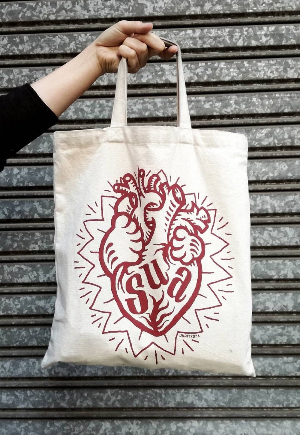 Handmade Silk-screen Printed Cotton Canvas Tote Bag 