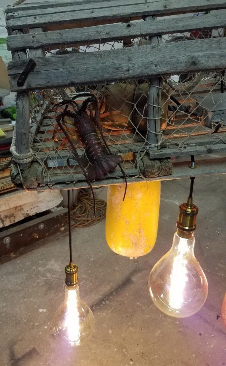 Nautical Themed Lobster Trap Chandelier Lamp Great Room Etsy