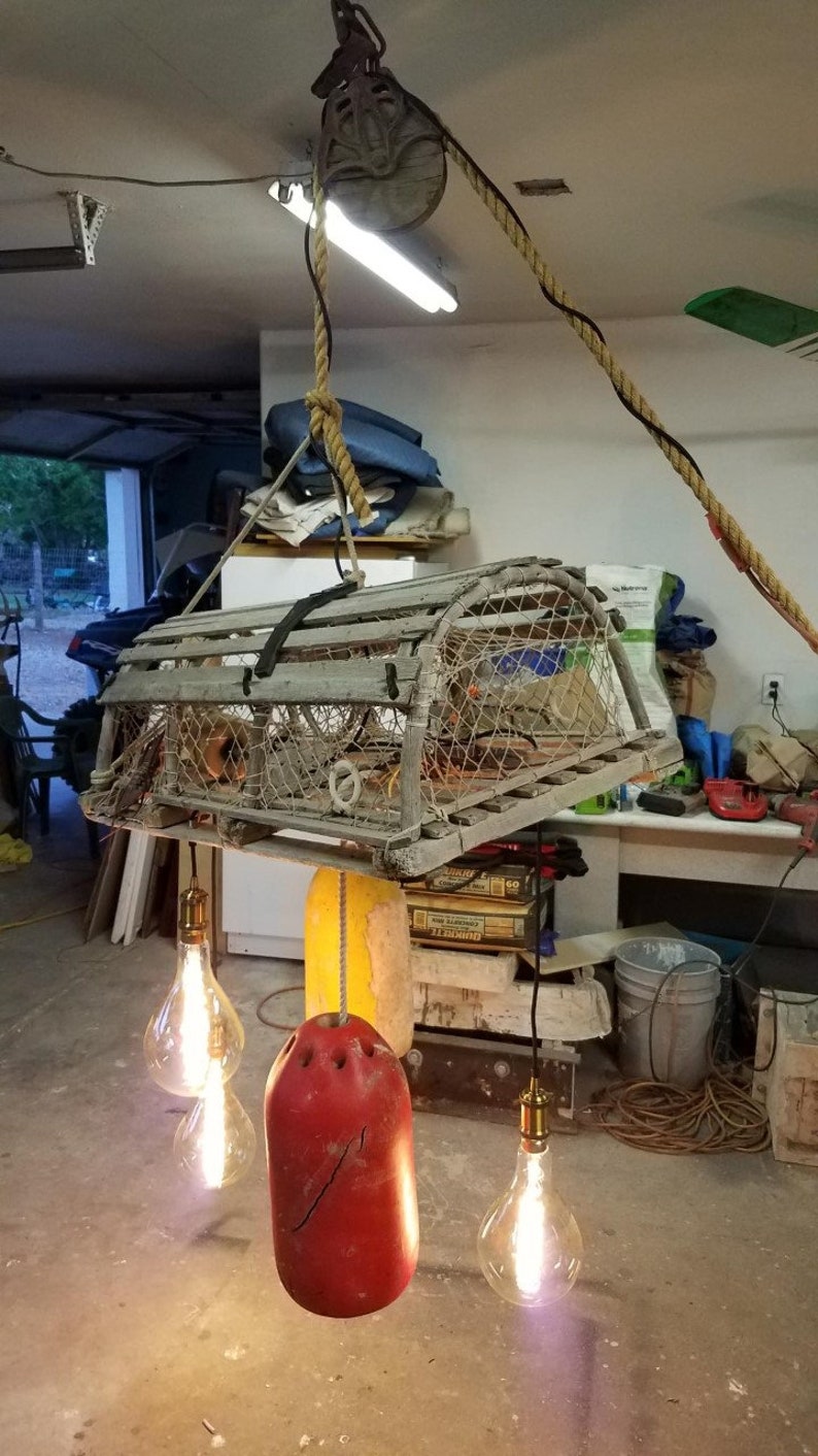 Nautical Themed Lobster Trap Chandelier Lamp Great Room Etsy