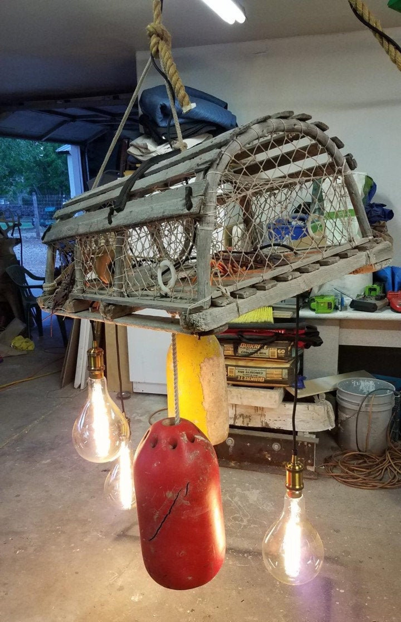 Nautical Themed Lobster Trap Chandelier Lamp Great Room Etsy