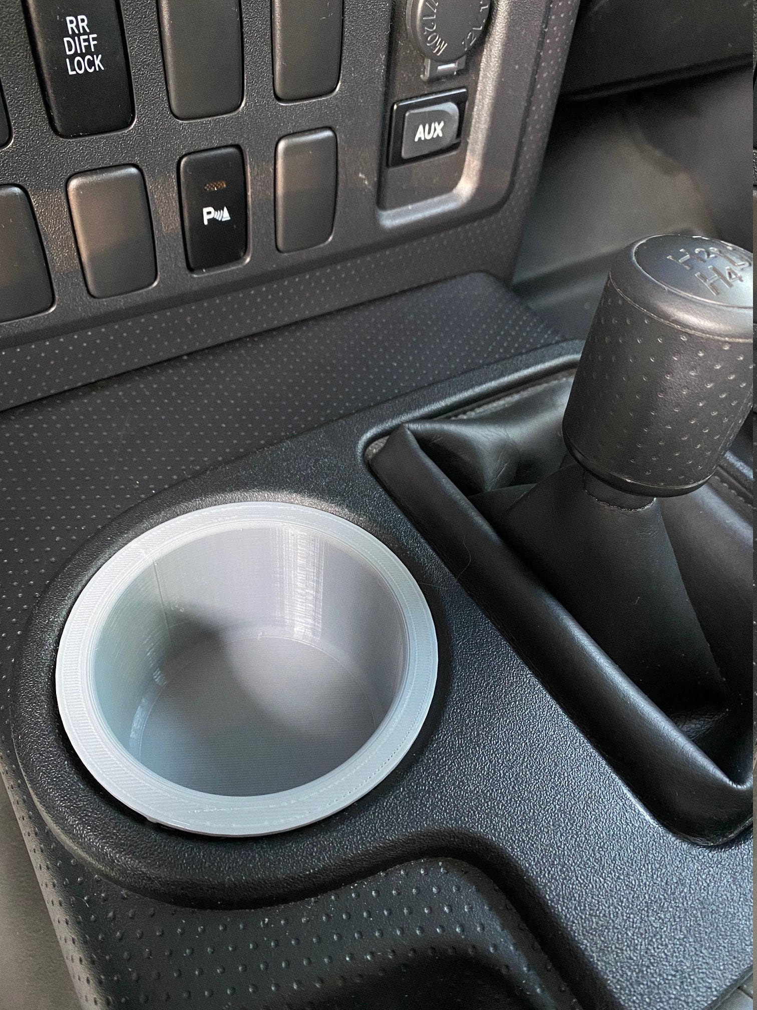 Center Console Cup Holder Insert For Toyota FJ Cruiser 2007-2021 – TPE Non-Slip Organizer, Black
