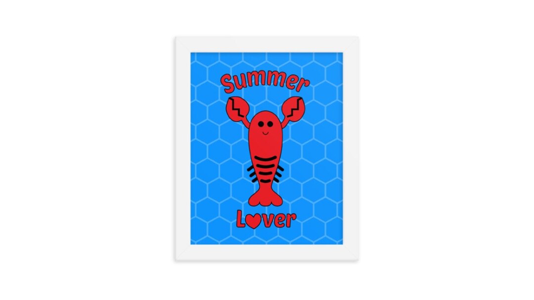 Lobster Printable Wall Art, Red Lobster Art, Beach Baby Decoration ...