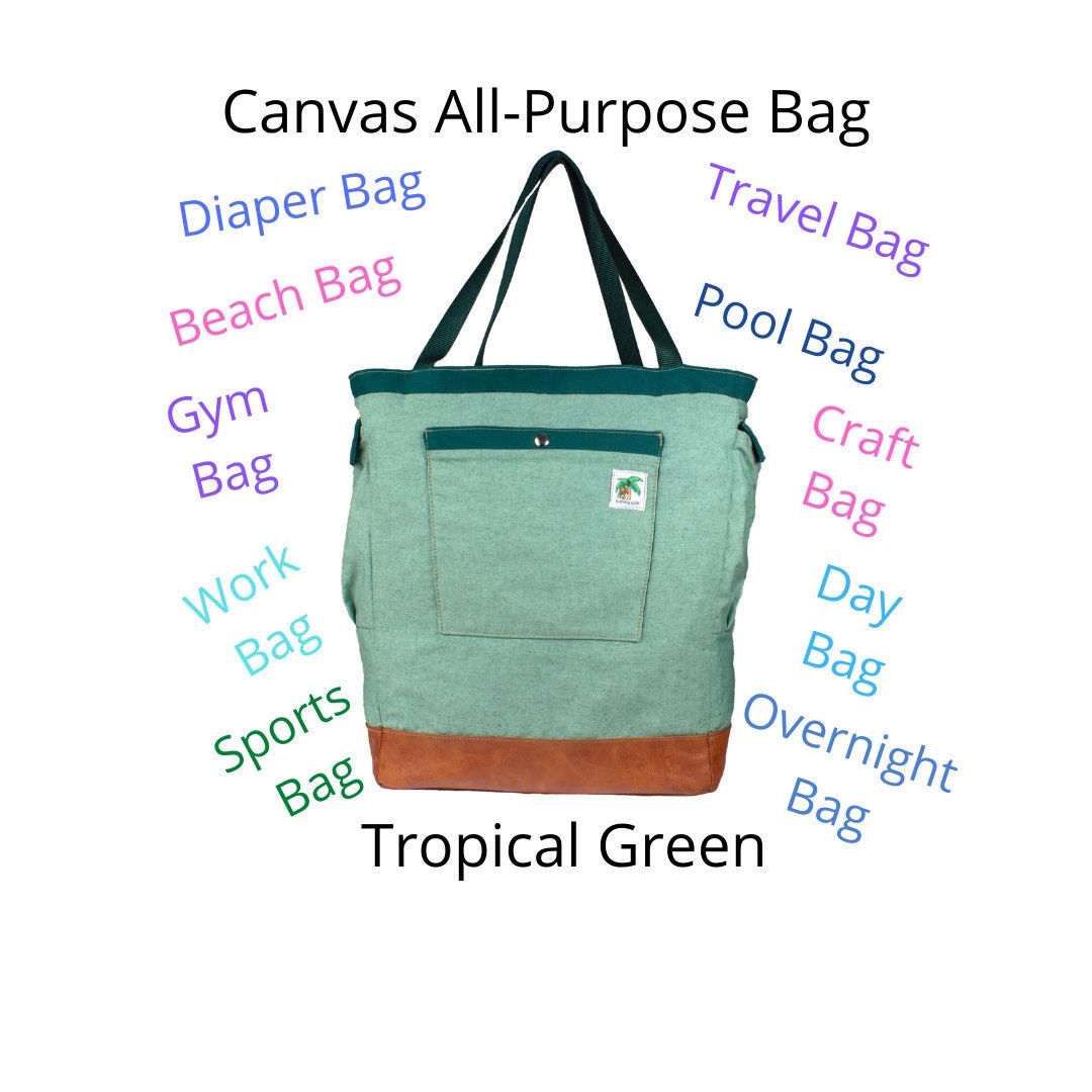 Green Diaper Bag Tropical Baby Backpack Canvas Tote Diaper Etsy