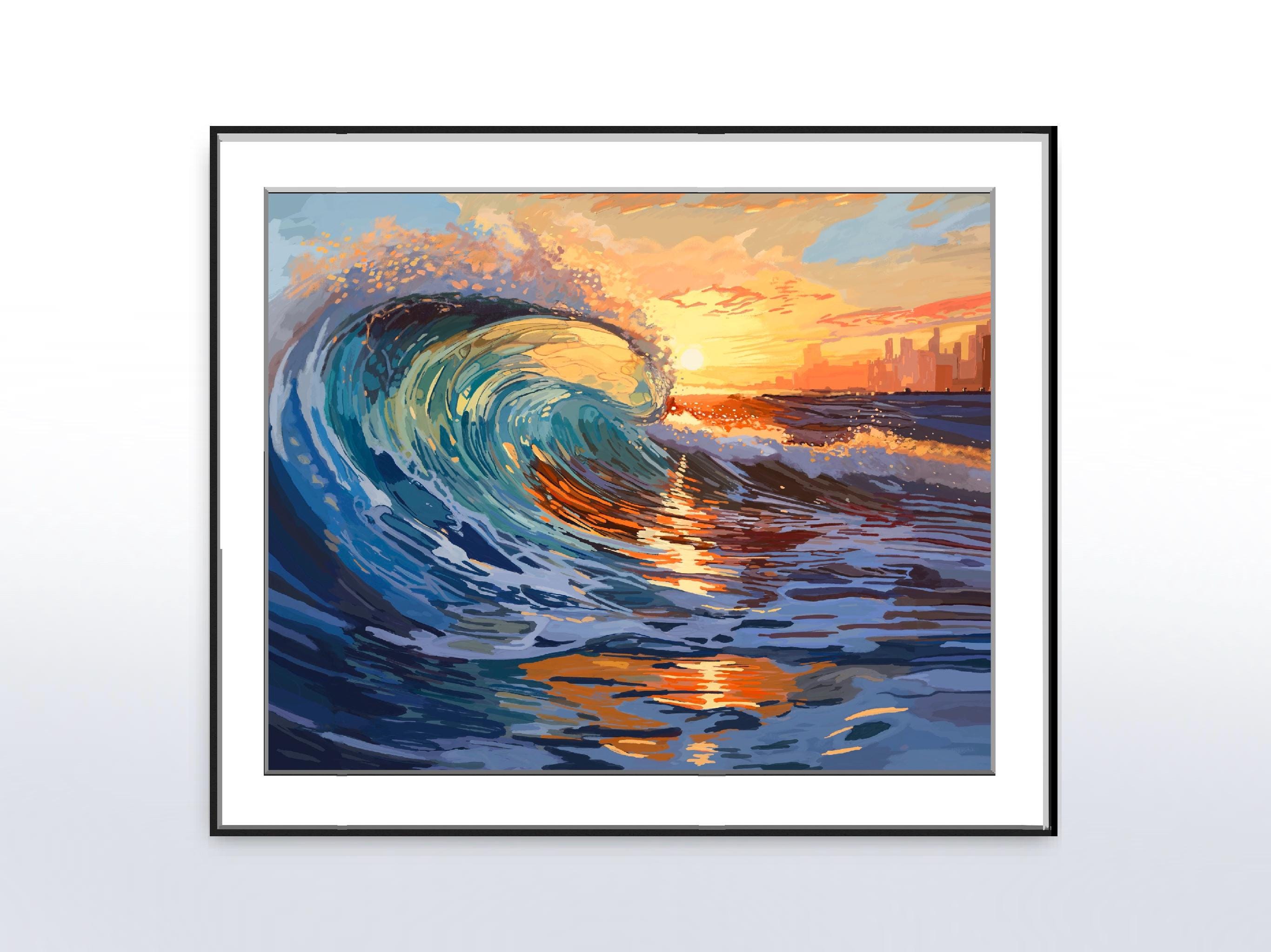 The Curl | Dramatic Wave | Beach Art | Surf Wall Art - Etsy