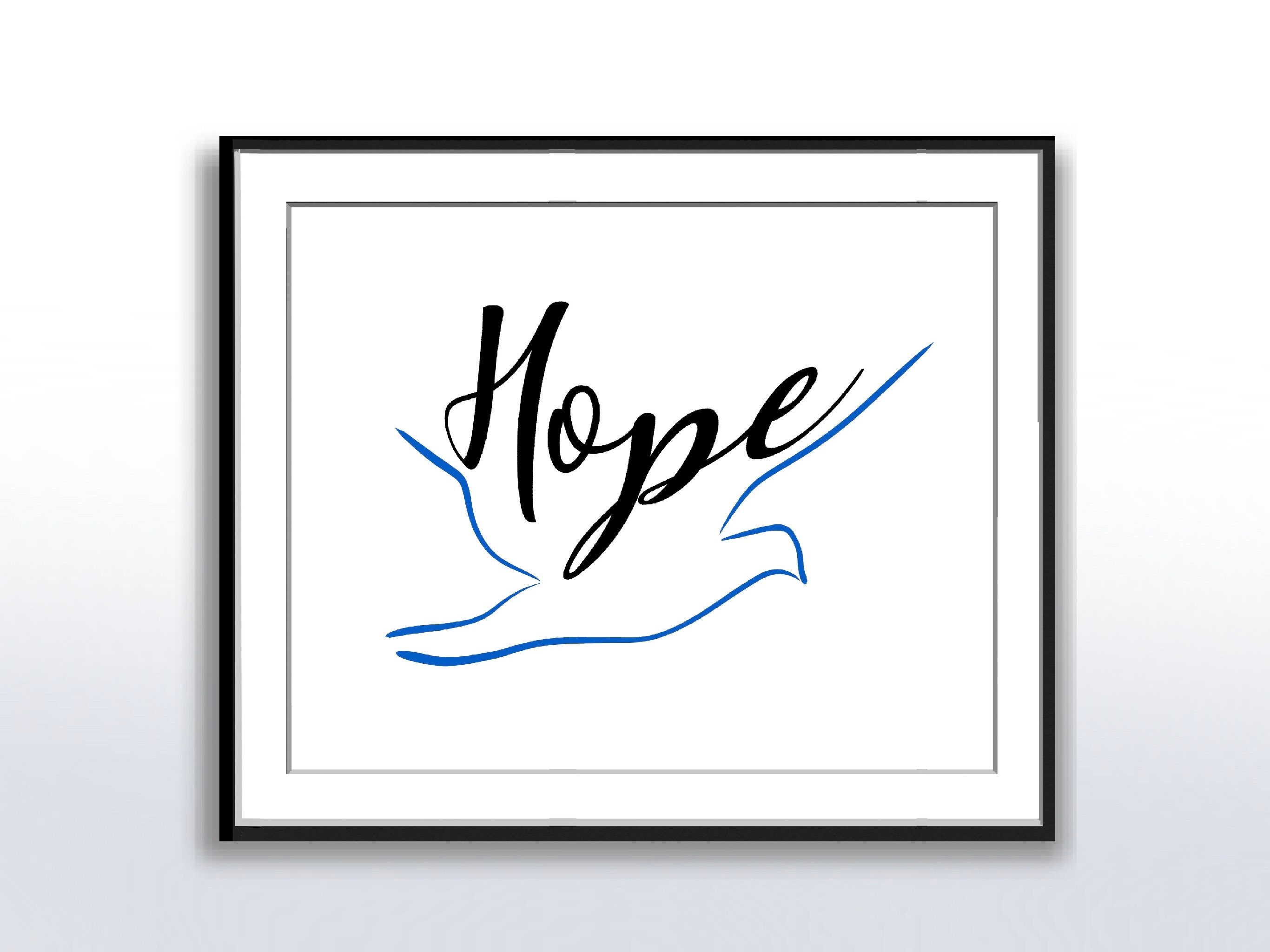 Printable Inspirational Hope Text Riding on Dove Print Wall Art Hope