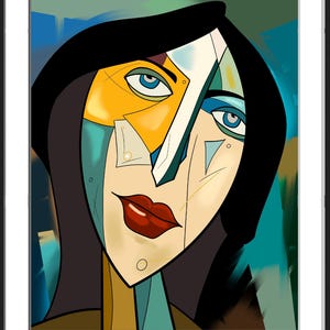 Cubism Portrait | Abstract Cubism | Woman&#39;s Face | Picasso Style Portrait