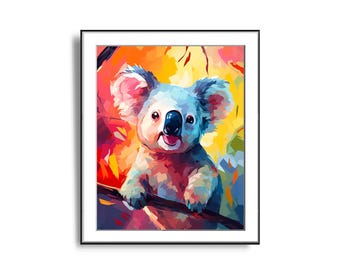 Cute Koala Bear Painting | Digital Koala | Downloadable Koala