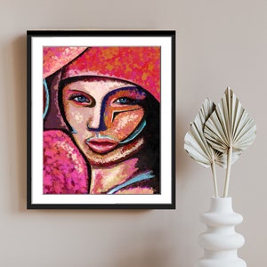 Abstract Cubist Painting of a Woman's Face. Wall art, Instant Download, Digital Print
