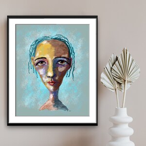 Printable Abstract Portrait Art | Abstract Expressionism Woman&#39;s Face Art | Printable Wall Art | Instant Download | Digital Print
