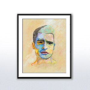 Printable Abstract Portrait Art | Abstract Man&#39;s Face Art | Printable Wall Art | Instant Download | Digital Print