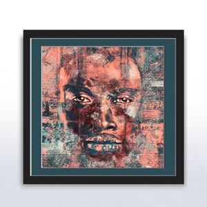 Abstract painting of a man&#39;s face. Wall art, Instant Download, Digital Print