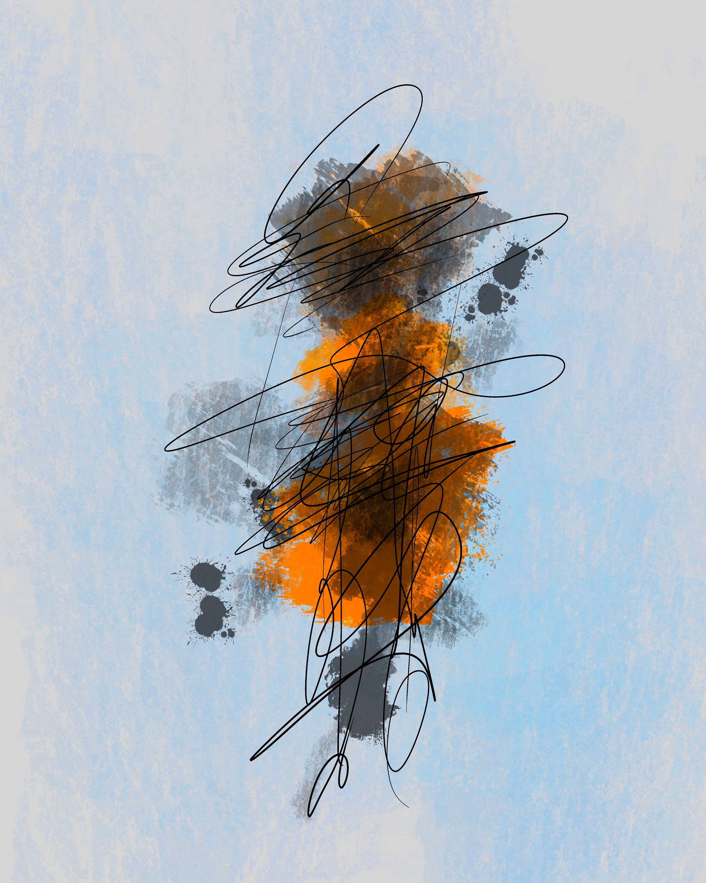 Printable Abstract Boho Painting, Wall Art, Lines and Shapes, Instant ...