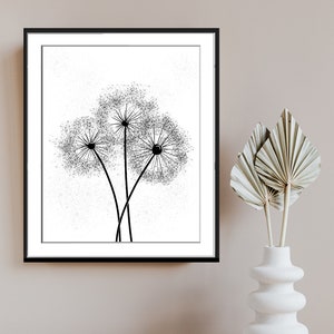 Printable Abstract Dandelion Print, Wall art, Shapes, Circles, Autumn, Fall, Instant Download, Digital Print