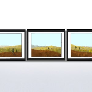 Set of 3 Impressionistic Landscapes, Minimalist, Instant Download Digital Prints