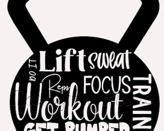 Descarga digital / Imagen imprimible PNG / Descarga de diseño de sublimación / Kettlebell Gym / Cricut Vinyl
