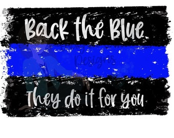 BUNDLE / Descarga Digital / PNG Imagen Imprimible / Diseño de Sublimación Descargar / Policía / Detrás de la Línea Azul / Azul Delgada