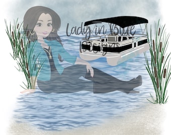 Descarga digital / Imagen imprimible PNG / Descarga de diseño de sublimación / Lago / Barco