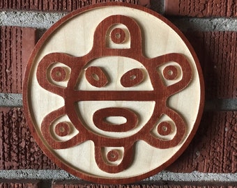 Sol Taino wooden plaque