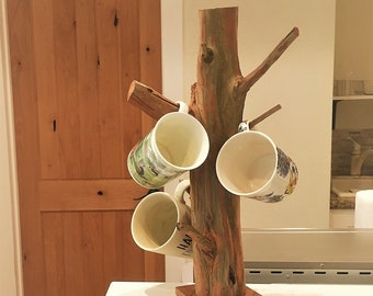 Red Cedar Rustic Mug Holder: South Texas Wood Mug Tree