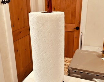 Cedar Log Free-Standing Paper Towel Holder