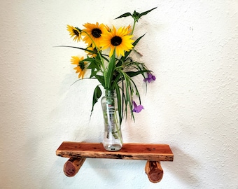 Red Cedar Live Edge Floating Shelf: Rustic Farmhouse Decor