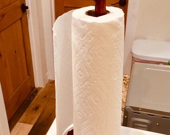 Red Cedar Rustic Paper Towel Holder Hand carved Wood Towel Holder Towel Holder Standing Paper Towel Stand Wooden Paper Towel Holder Etsy