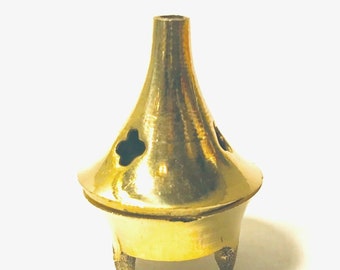 Vintage Solid Brass Temple Incense Burner | Mini Incense Holder In Gift Box