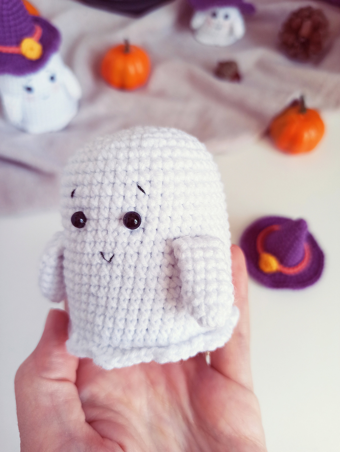 Crochet halloween ghost pattern PDF Family of cute ghosts Etsy