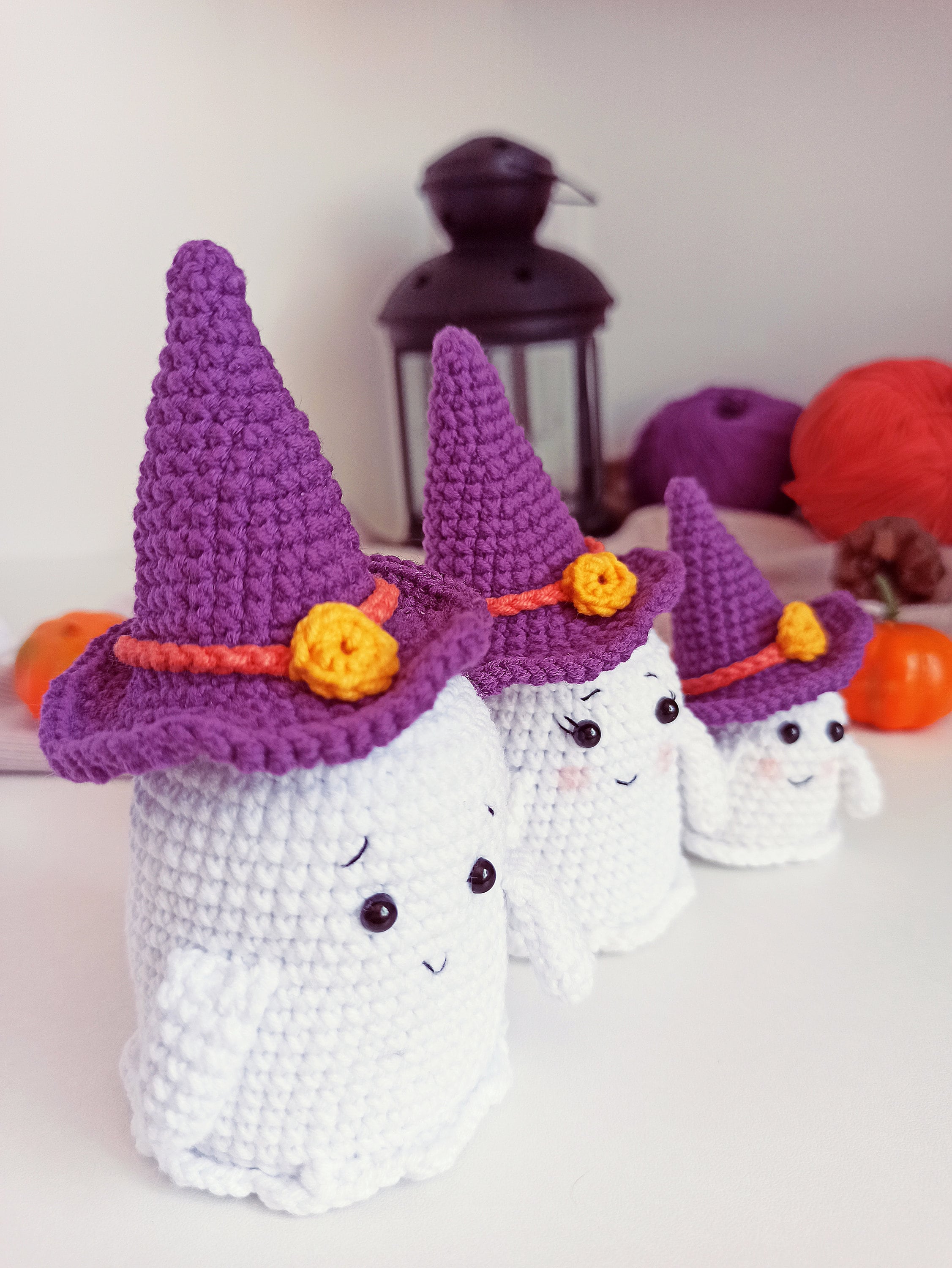 Crochet halloween ghost pattern PDF Family of cute ghosts Etsy