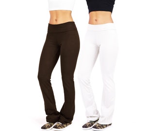 white bootcut yoga pants