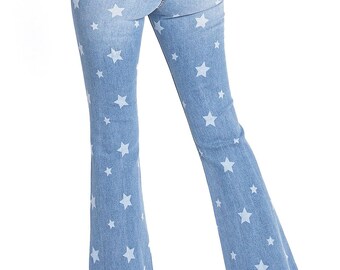 White star flare jeans 2025