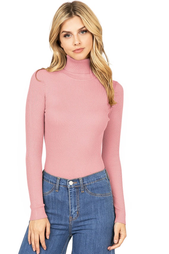 Women's Classic Stretchy Ribbed Turtleneck Top, L… - image 10