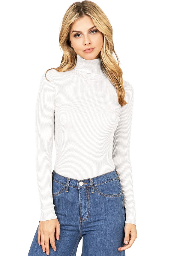 Women's Classic Stretchy Ribbed Turtleneck Top, L… - image 8